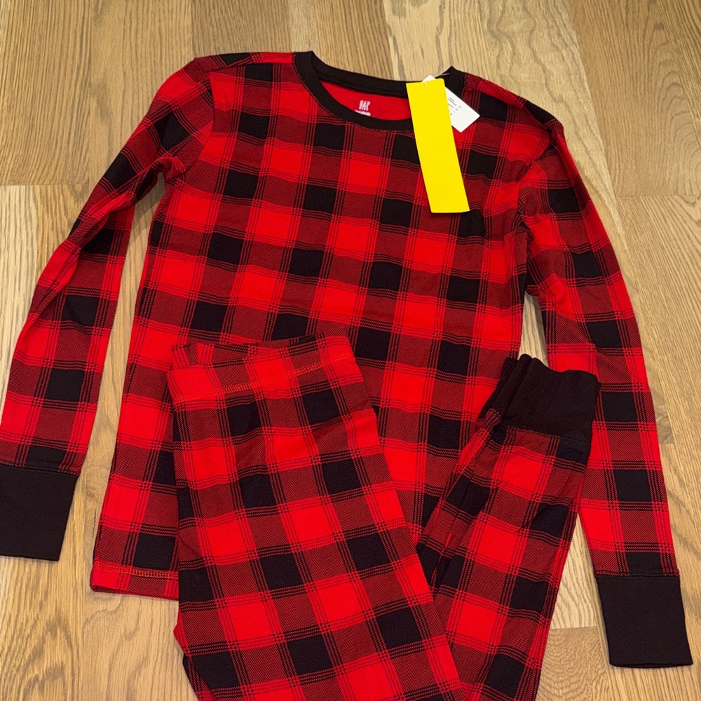 GAP Red & Black Plaid Kids Pajama Set NWT